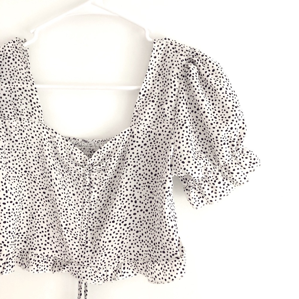 Black and White Polka Dot Crop